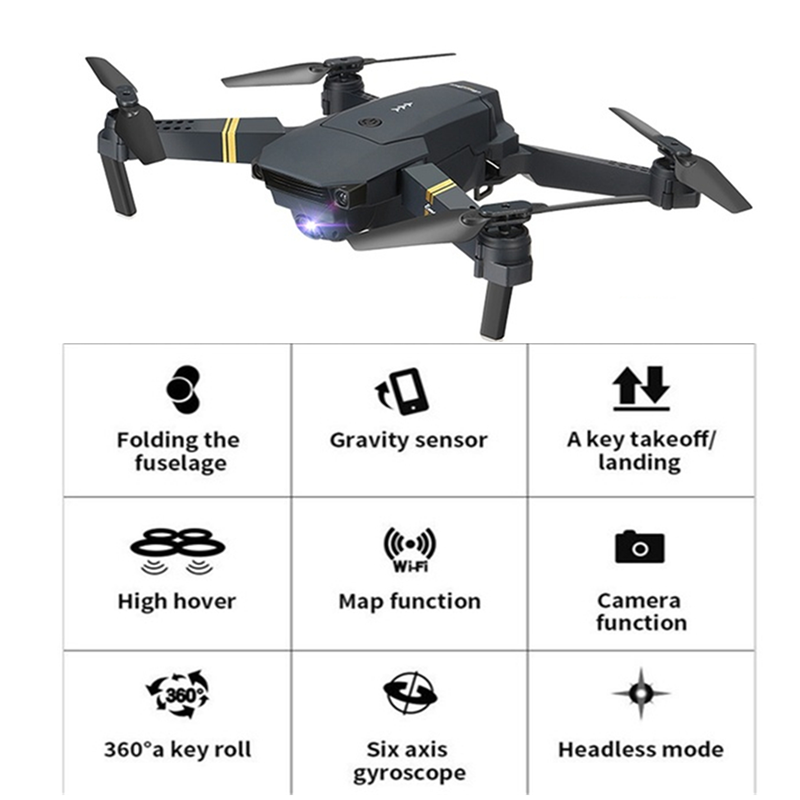 HD Foldable QuadCopter Drone With 3 Batteries